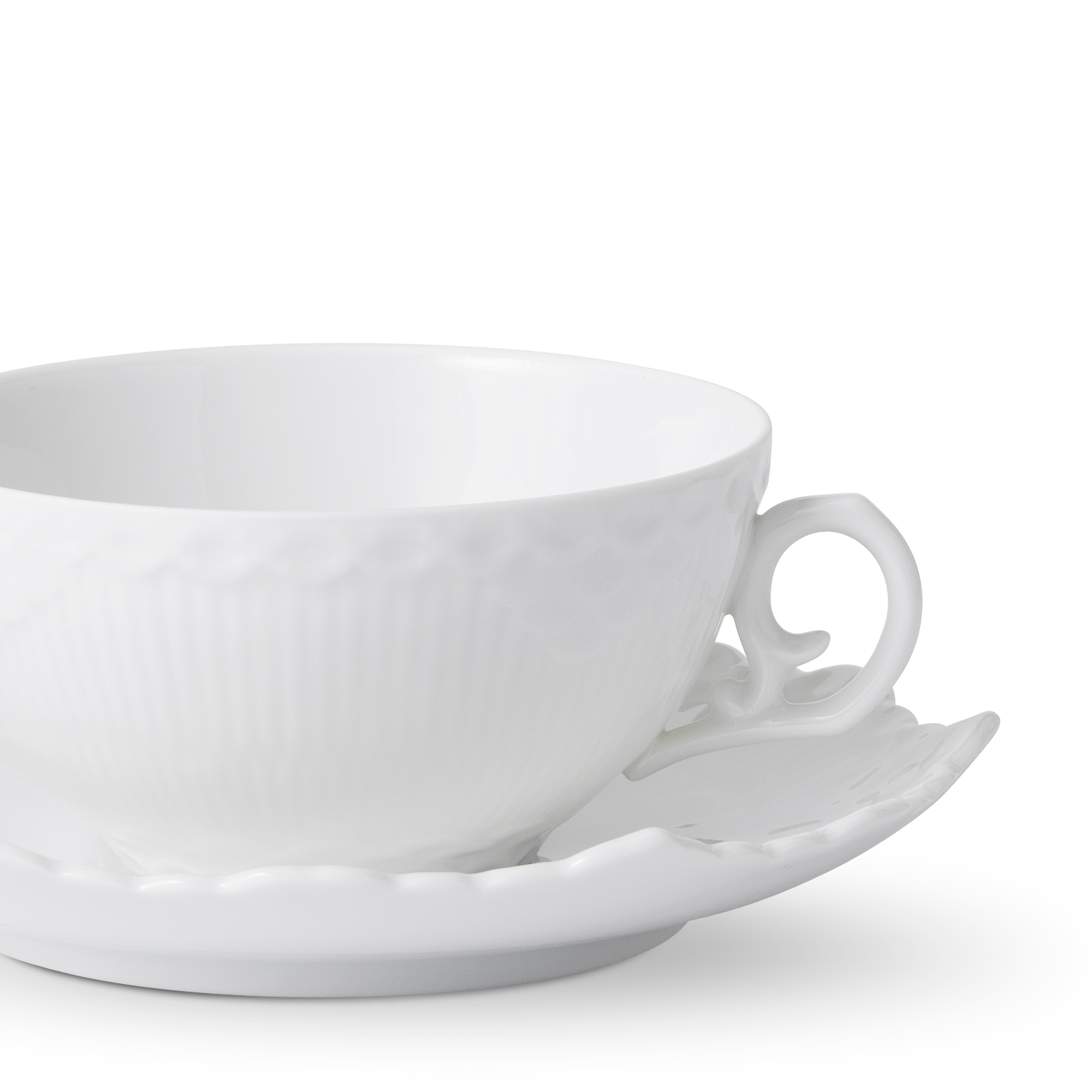 Zoom image of White Fluted Full Lace Cup and Saucer Tea 22 cl